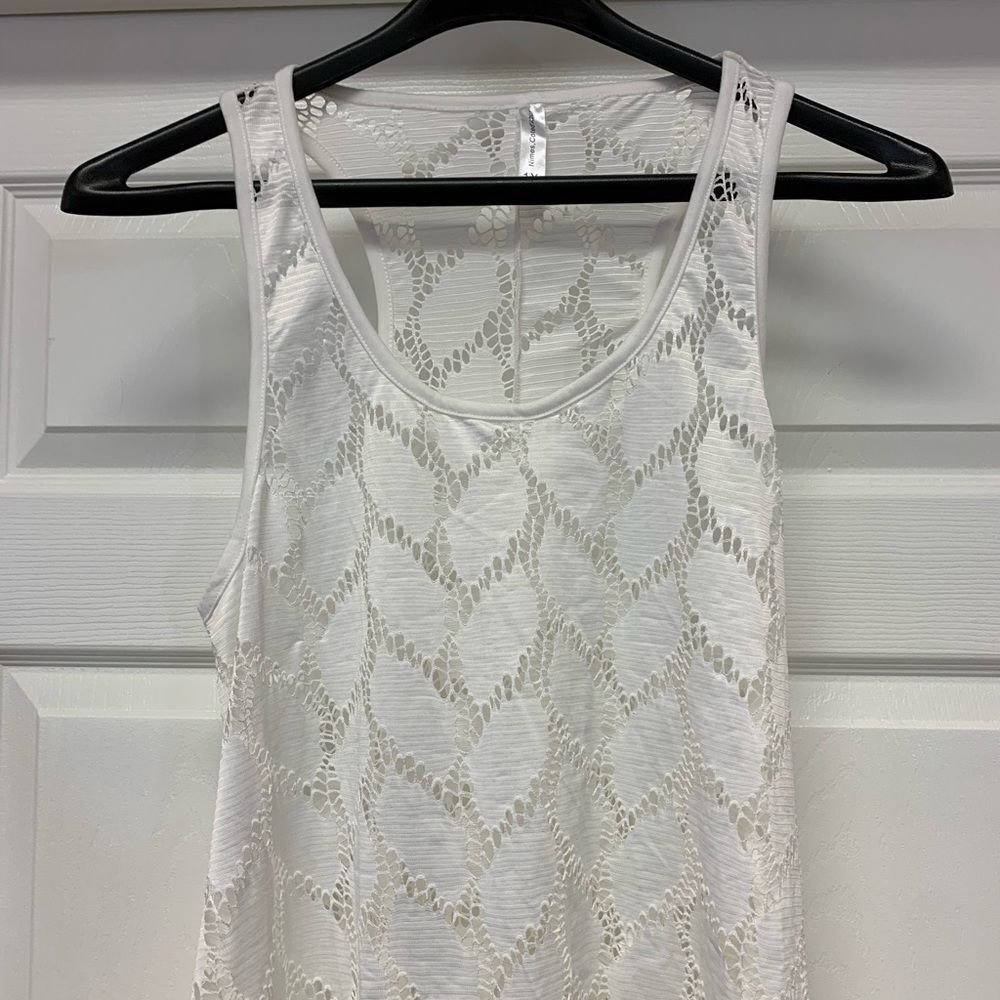 Nimes, Coted’ Azur White Poly Lace Swim Cover Up
